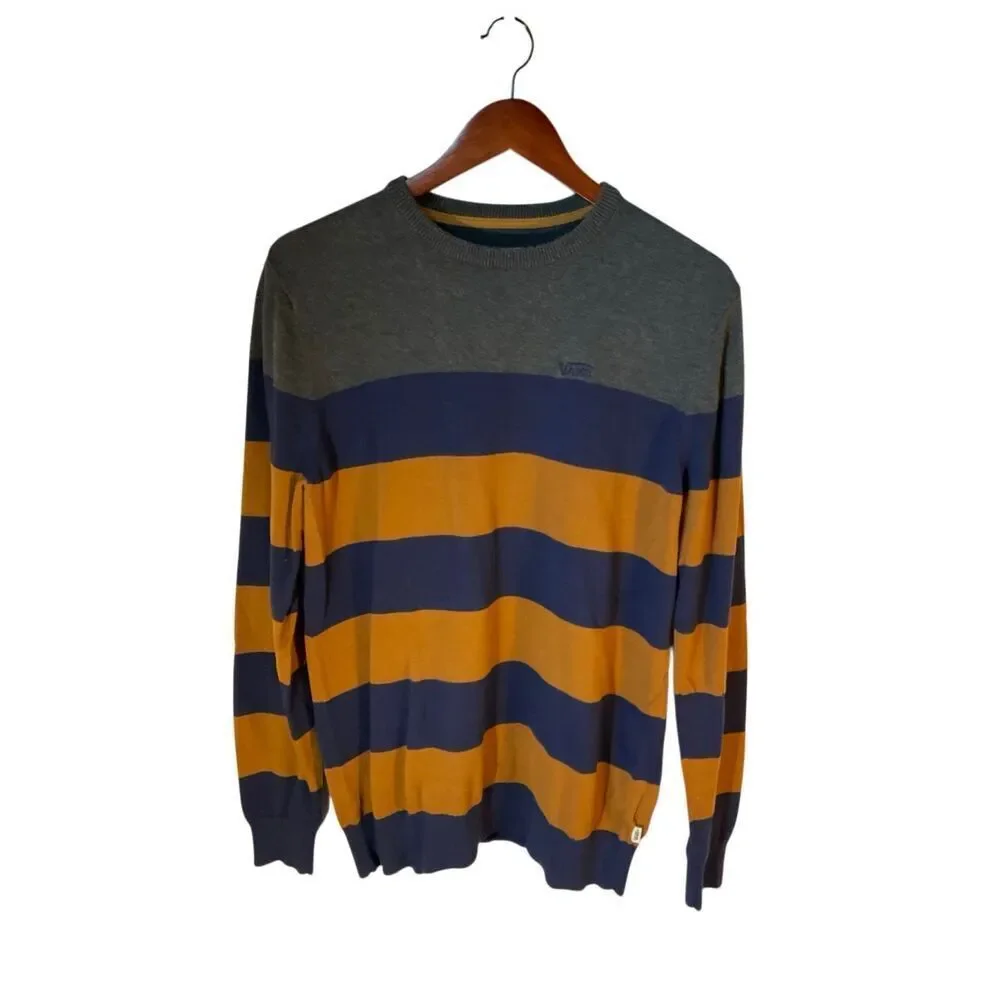 Vintage Y2K Vans Striped Sweater, Medium. 100% cotton